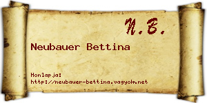 Neubauer Bettina névjegykártya